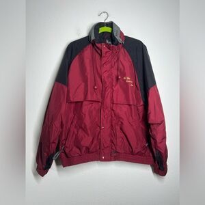 Tri-Mountain Free Enterprise System Inc Mens Embroidered L Burgundy Windbreaker